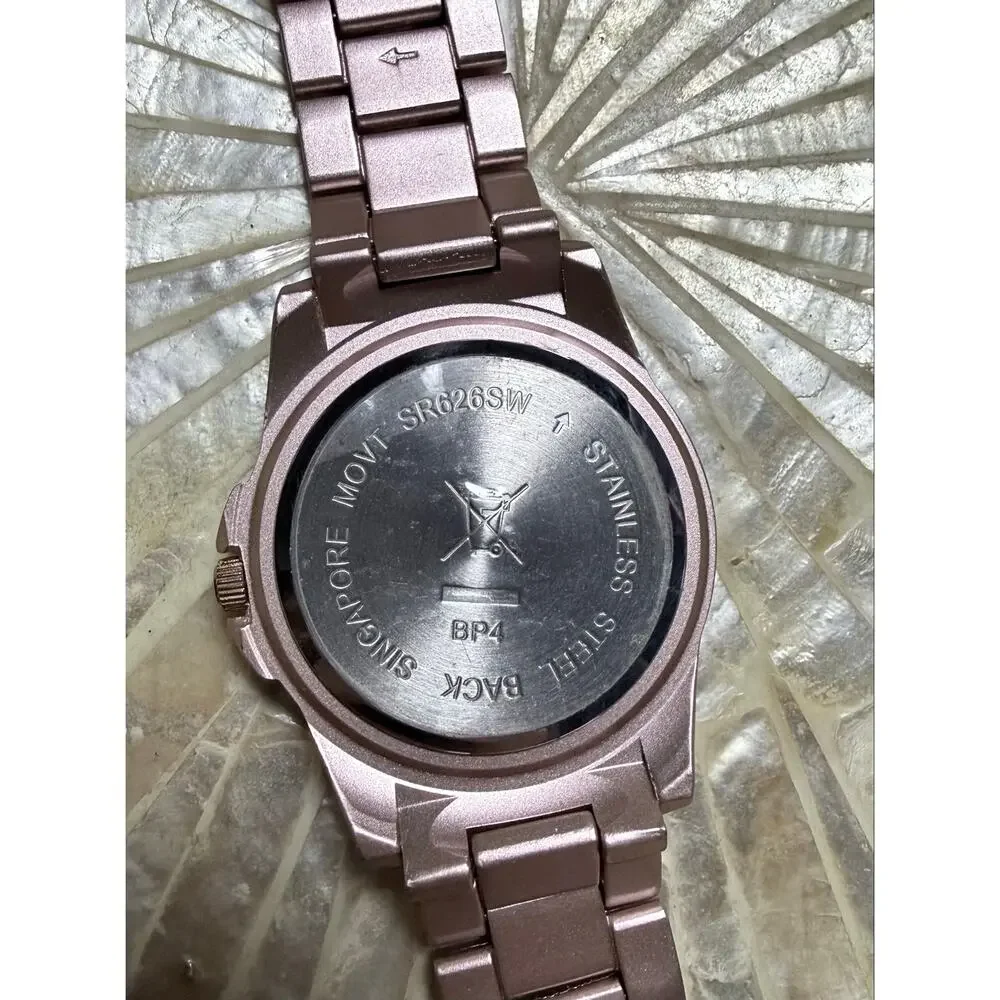 Rose Gold Tone Quartz Watch 6.5” Metallic Band Watch New Battery NWOT